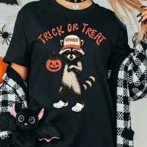 Trick Or Treat Funny Animal Shirt, Halloween Tee, Meme Halloween Shirt